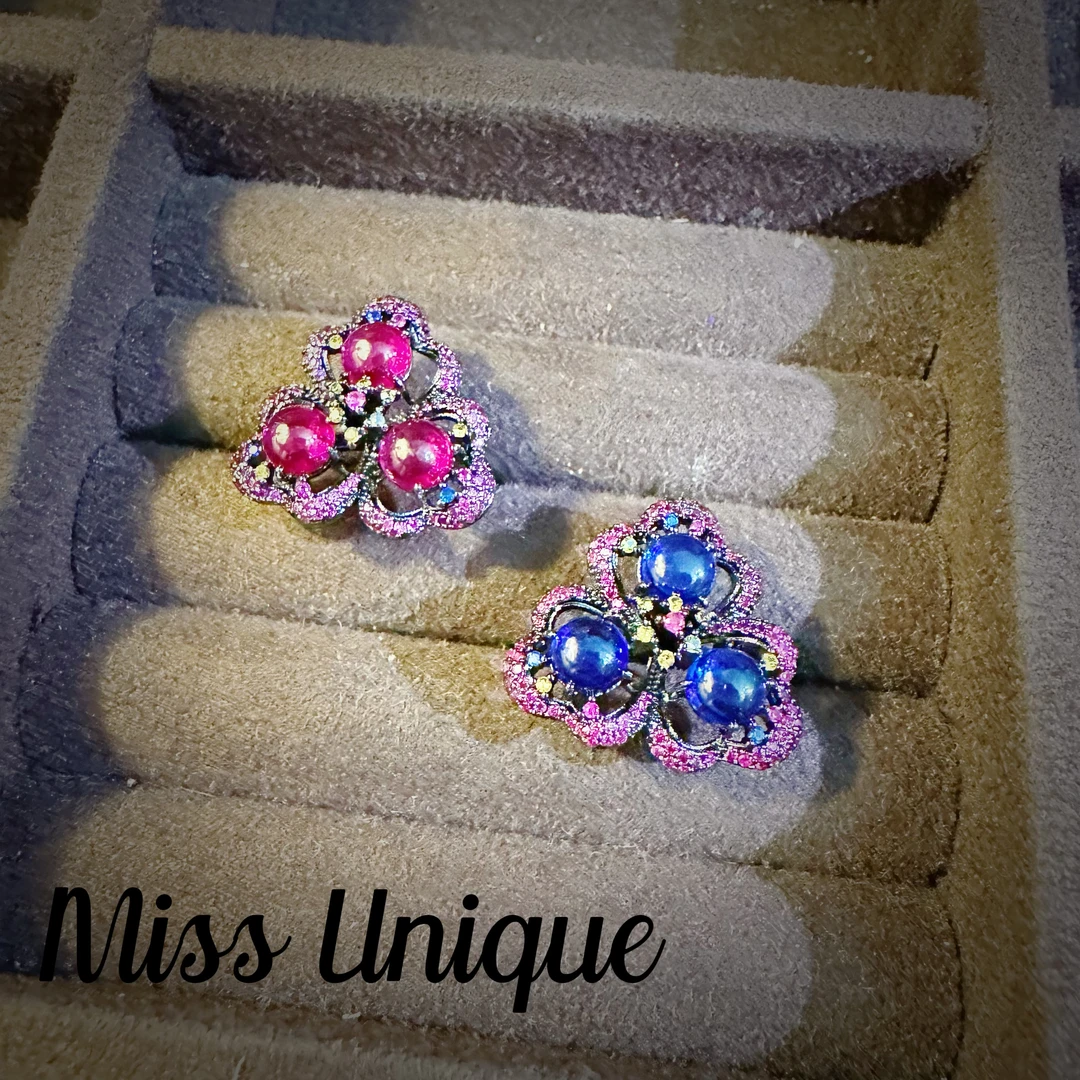 C3364红蓝桑葚珠珠戒指