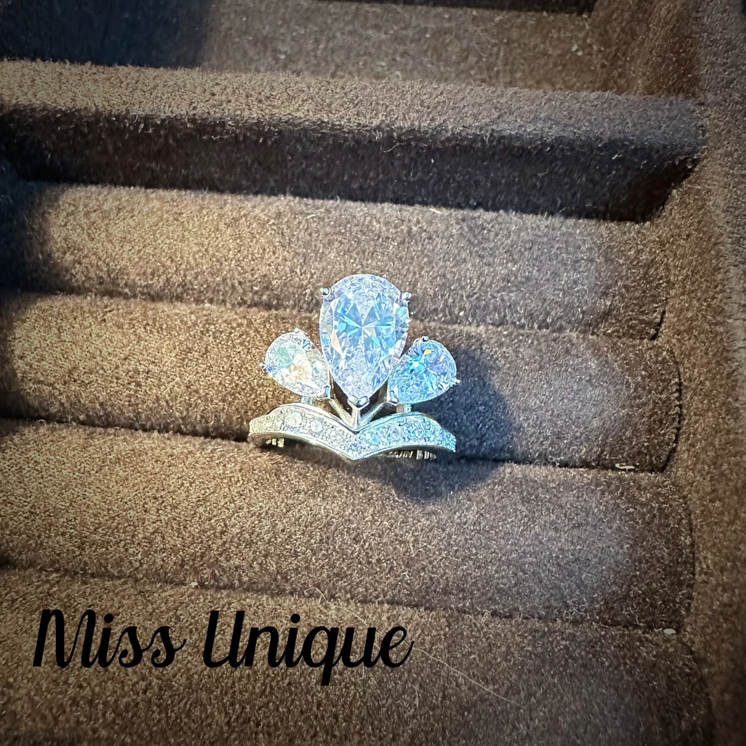 925银戒指  C3341出口订单三水滴戒指