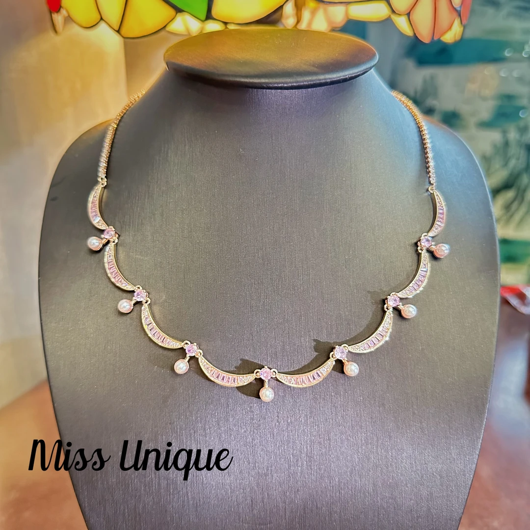 S6053粉色波浪项链