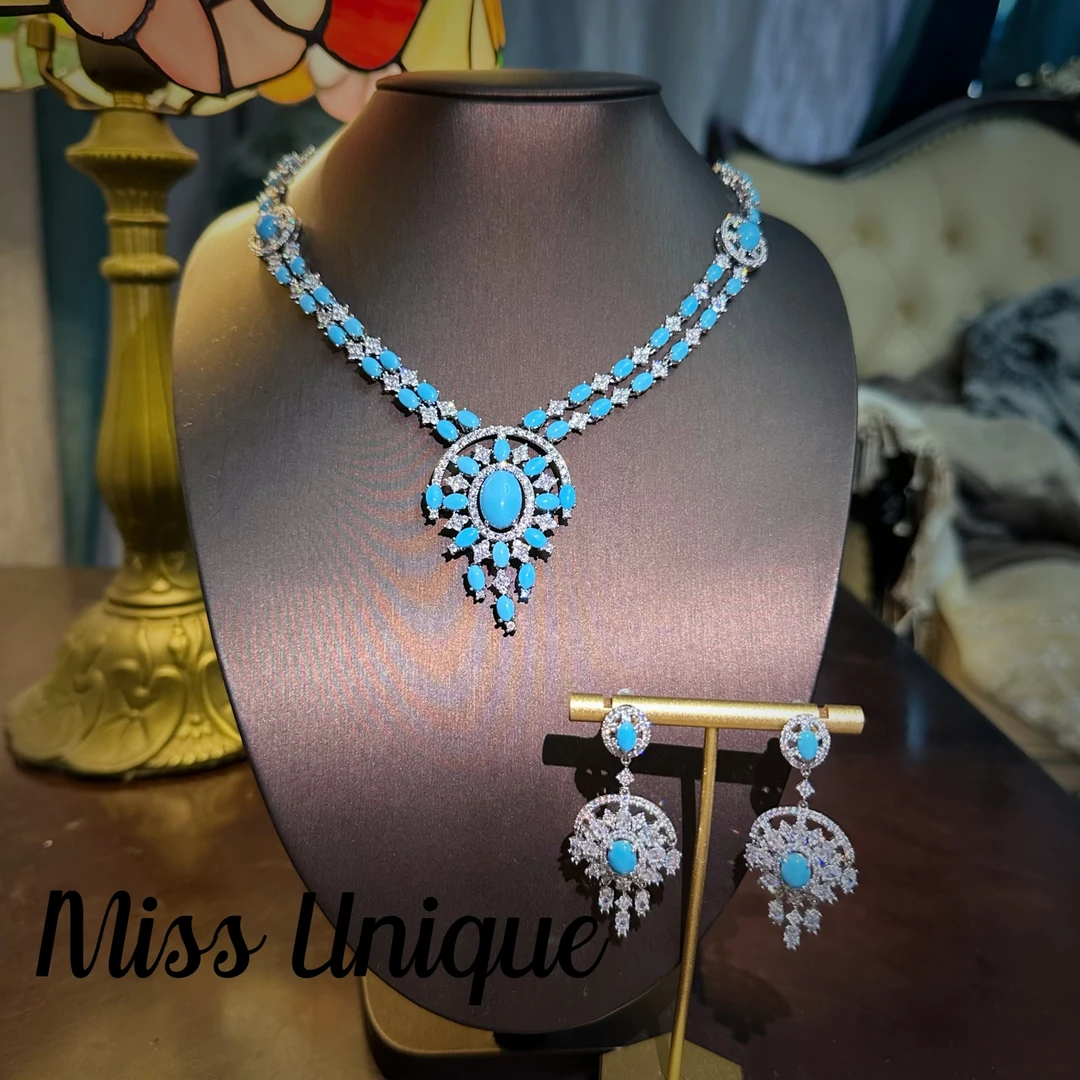 S6449蓝松松太阳花环项链套装