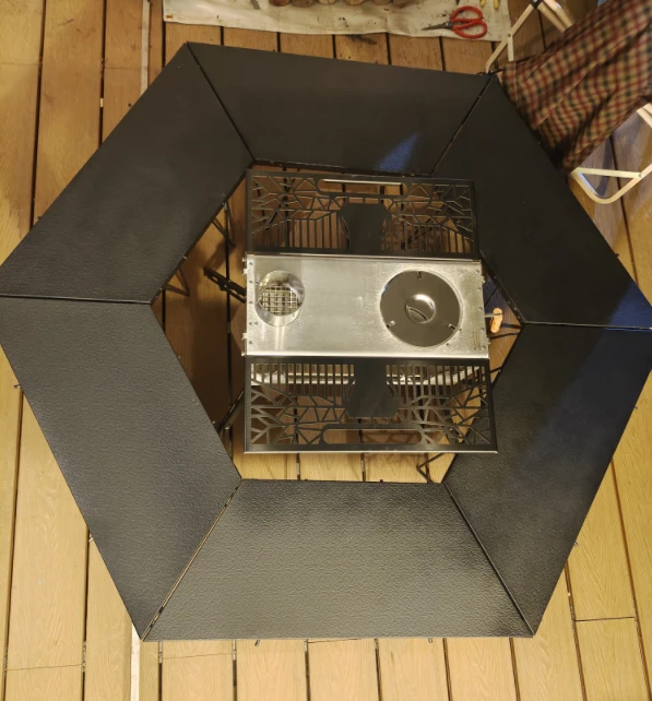 【铝合金围炉桌】三峰出橘皮铝板电镀黑组合拼接多造型超轻围炉桌