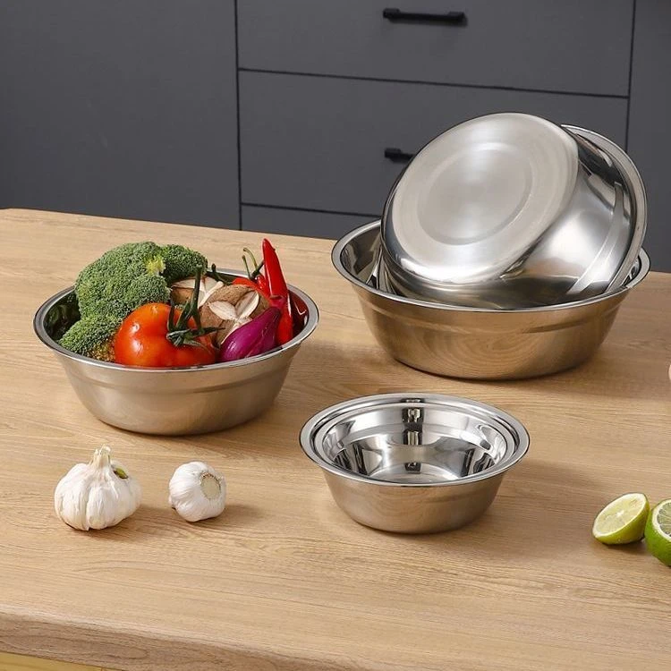 不锈钢汤盆家用装菜盆圆形加厚耐摔多用盆小盆食堂商用饭碗泡面盆