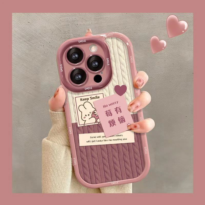 莓有烦恼适用iPhone15/14promax手机壳11苹果13/12软套xr泡芙壳XS