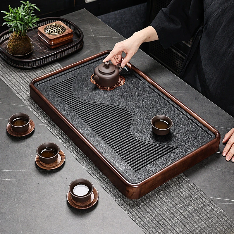 中式长方形干泡大号小型实木茶盘排水蓄水双用家用简约百搭茶台