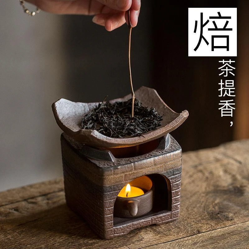 陶瓷焙茶炉小型粗陶茶叶提香炒茶器烘焙炉烤茶炉醒茶器单瓦片批发