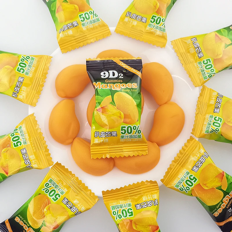 小牛顿 剥皮芒果软糖9D2剥皮扒皮果汁糖网红儿童糖果结婚喜糖散装