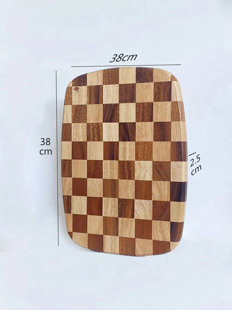 高档进口相思木橡胶木棋盘格加厚防霉厨房切菜板实木砧板厂家直销
