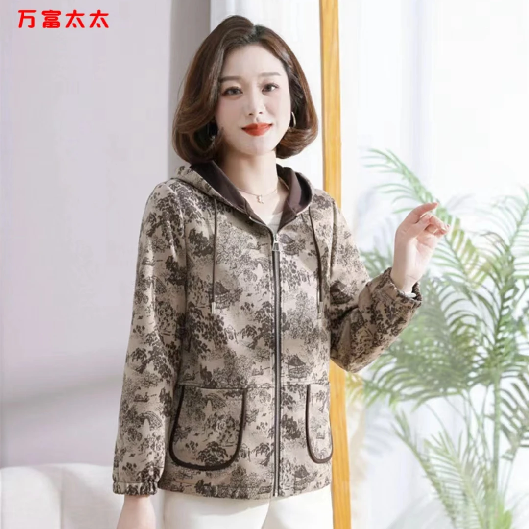 开衫春秋时尚连帽上衣女外套