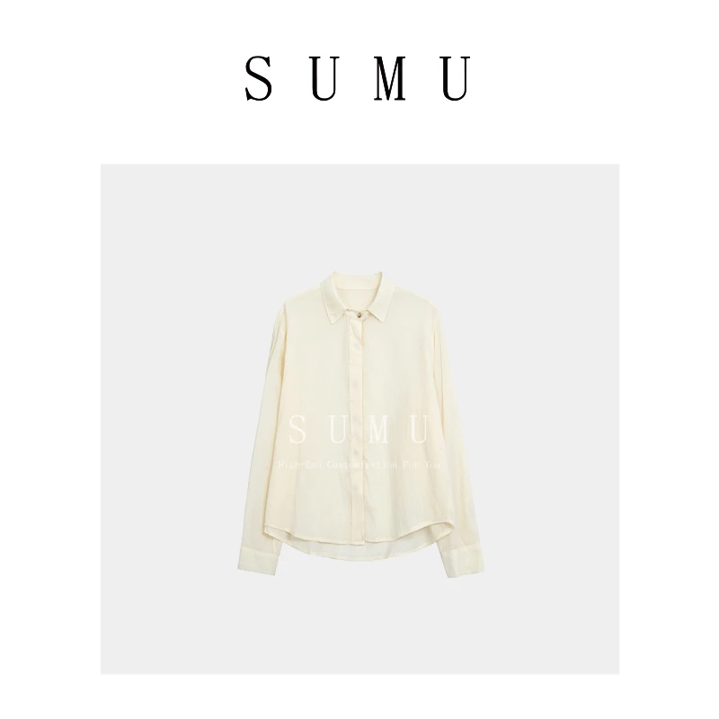宿慕SUMU 女装衬衫 4-12 春季2024新款时尚经典纯色百搭衬衫910