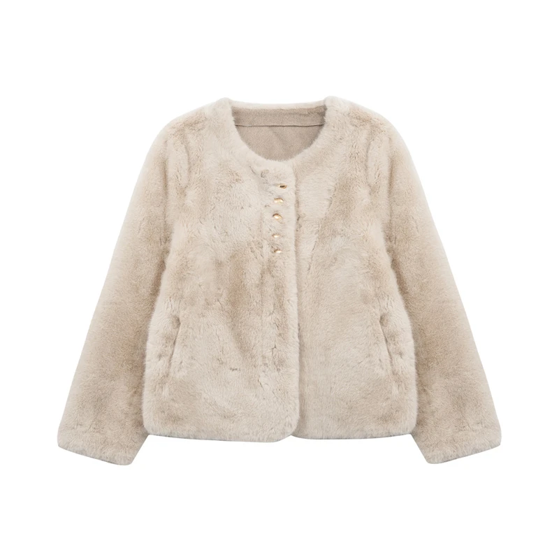 宿慕SUMU 毛毛外套 11.3秋冬季2023新款宽松舒适轻奢上衣23108