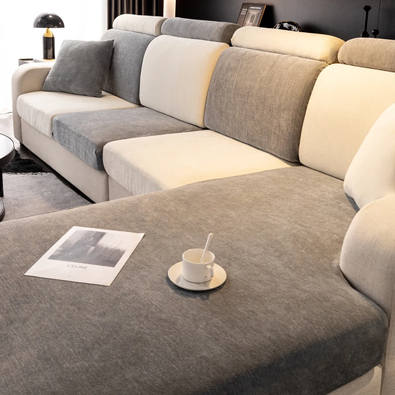 简亿雪尼尔弹力通用沙发套罩新款防滑沙发垫四季通用型坐垫盖布巾