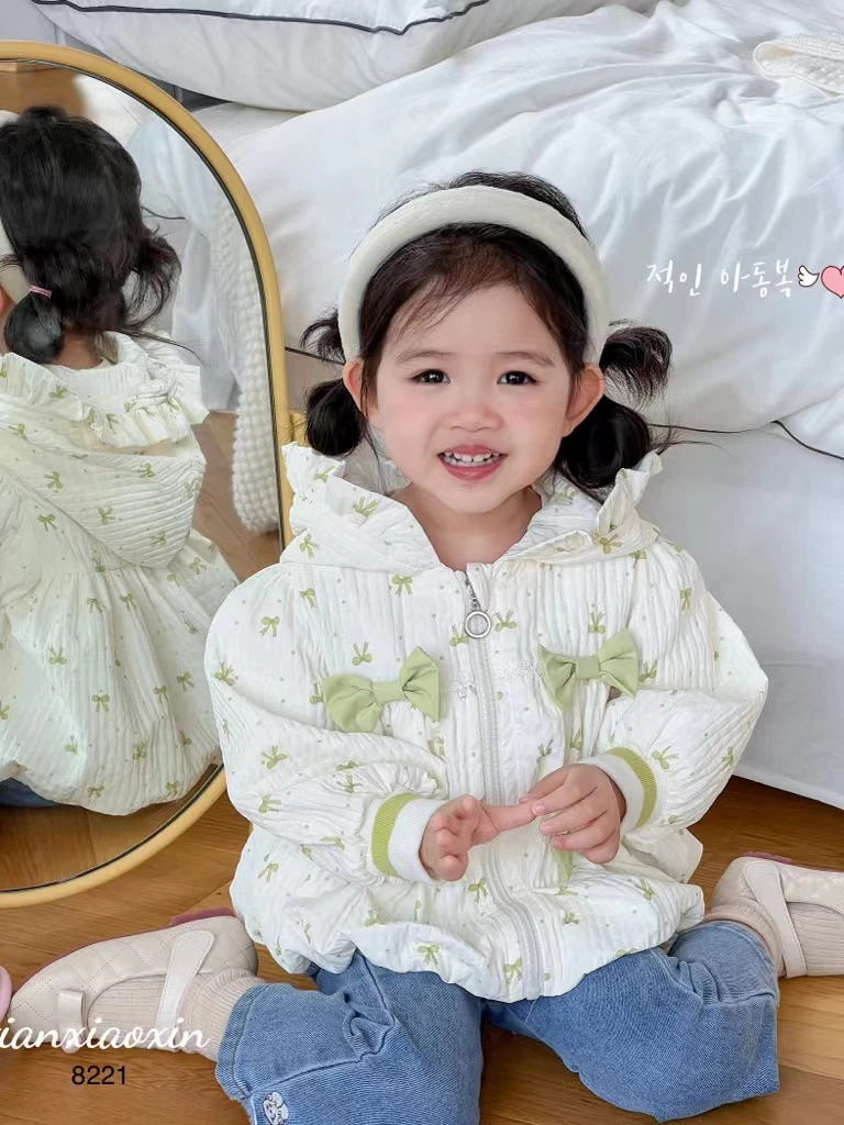 【谷谷家】绿色小蝴蝶结外套