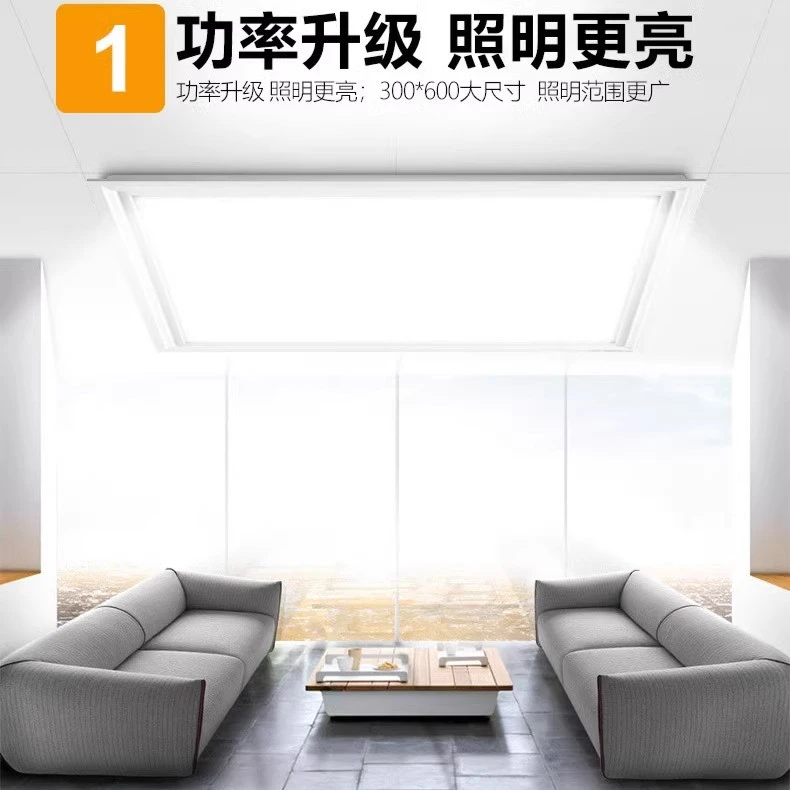 集成吊顶铝扣板300*300/300*600尺寸LED灯平板灯节能护眼照明灯