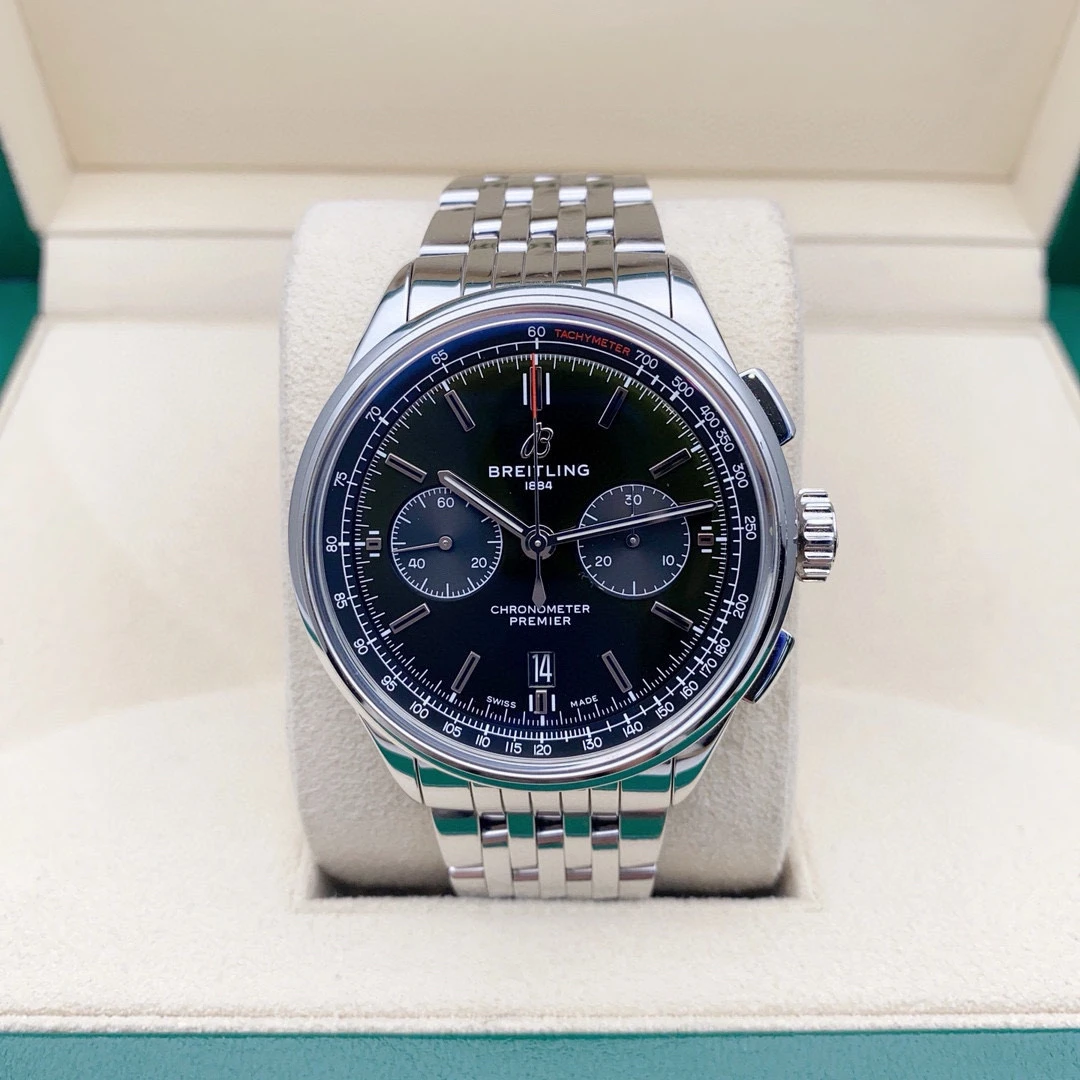 95新 BREITLING/百年灵  百年灵全套璞雅系列宾利绿盘面表径42mm