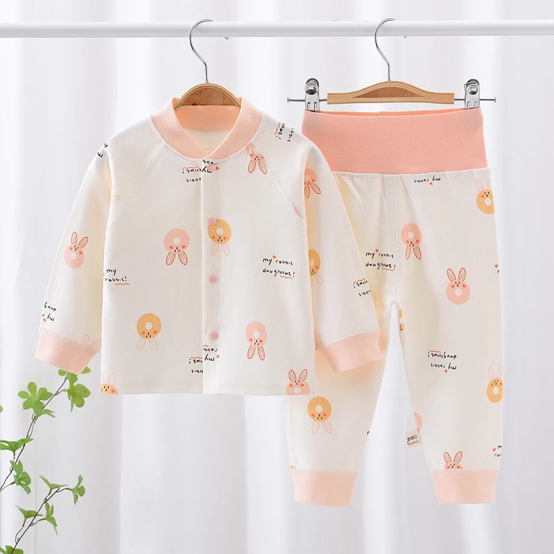 儿童内衣秋衣秋裤护肚套装高腰春秋女童纯棉宝宝打底男女婴儿睡衣