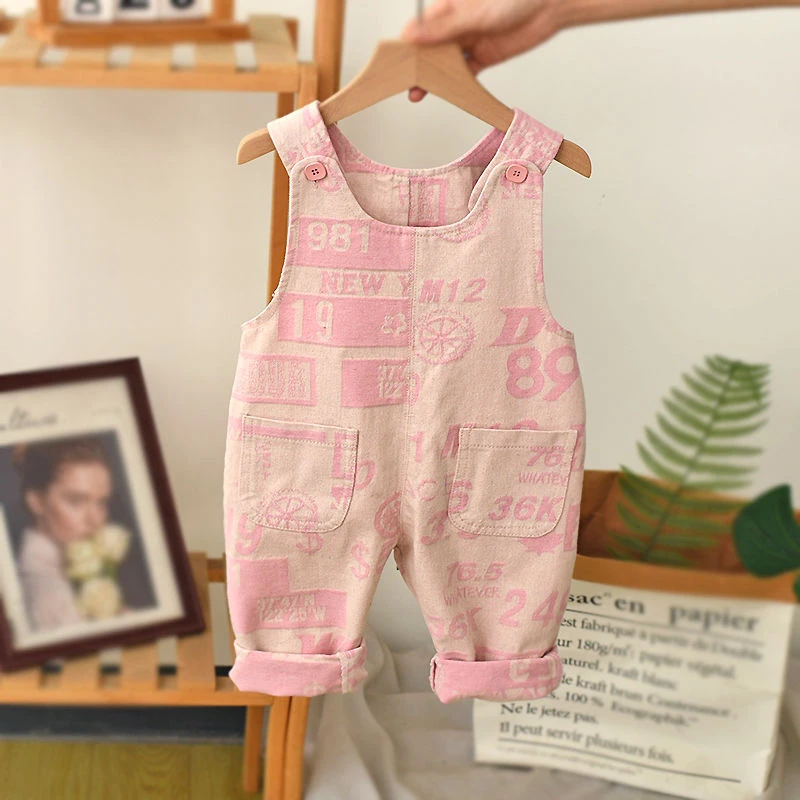 女童背带裤2025春秋新款婴儿牛仔裤休闲长裤洋气时髦儿童宝宝裤子