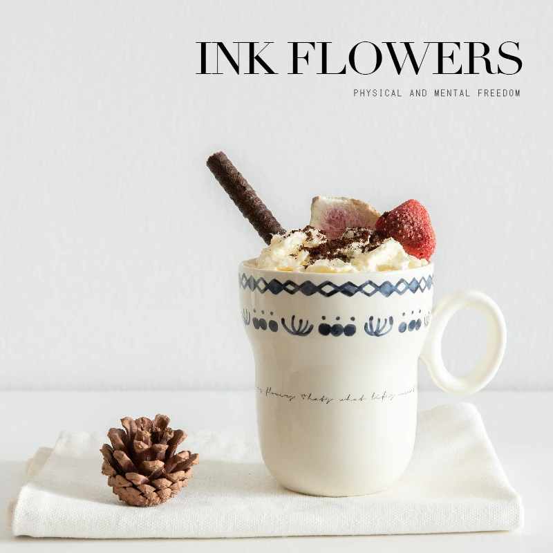 欧式陶瓷马克杯高颜值复古水杯上班家用礼盒陶瓷咖啡杯早餐杯子