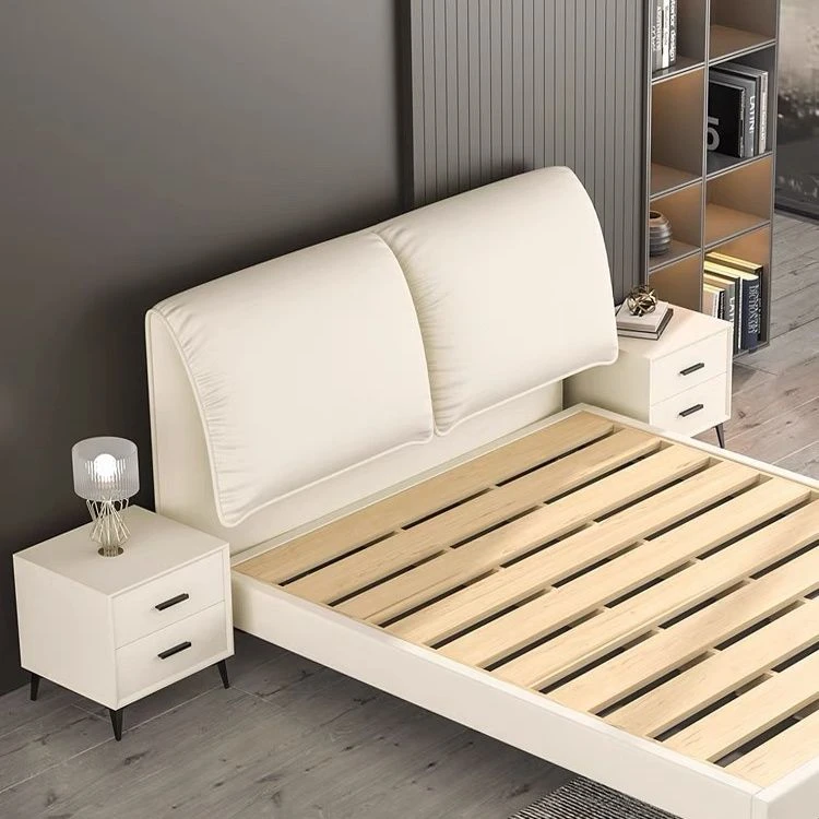 2023新款大象耳朵床头软包实木落地皮质靠背板网红单买定制婚床头