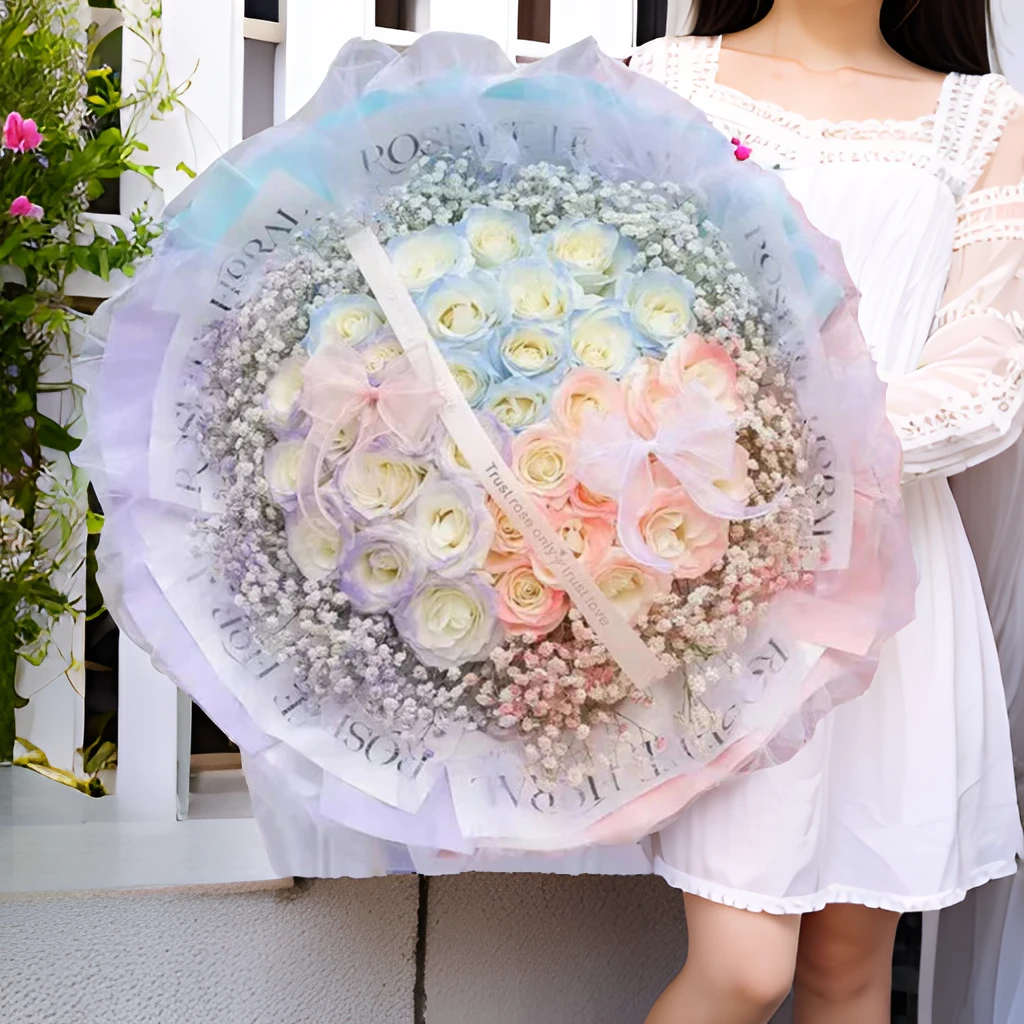【纯玉♥千金】三拼色玫瑰花束生日情人节全国同城鲜花配送