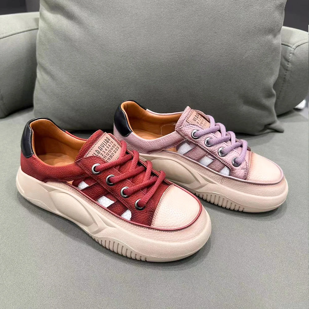 IG/IG断码现货增高4CM2024春夏复古软底休闲厚底百搭镂空女鞋2572