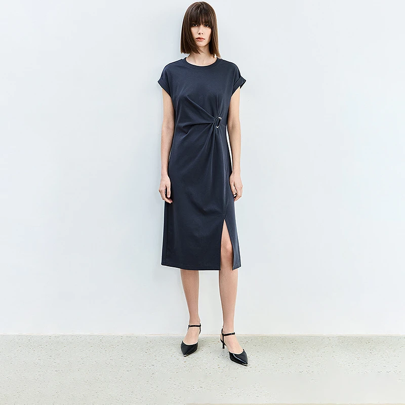 【一秒入夏】【商场同款】LILY夏新款洋气开叉女装连衣裙124230C7235