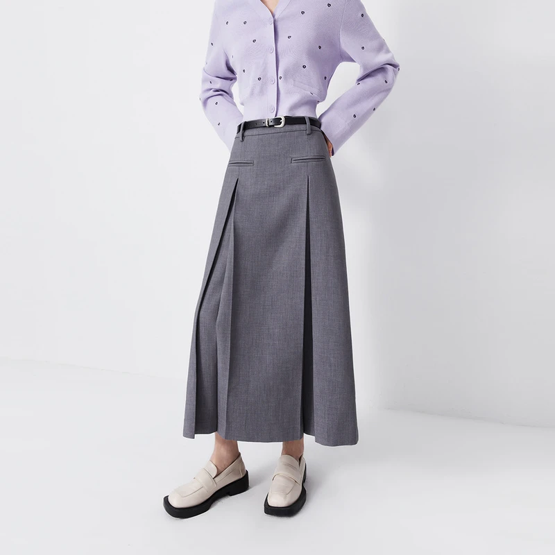 【商场同款】LILY春新款高腰时尚格雷系显瘦半身裙124129C6906