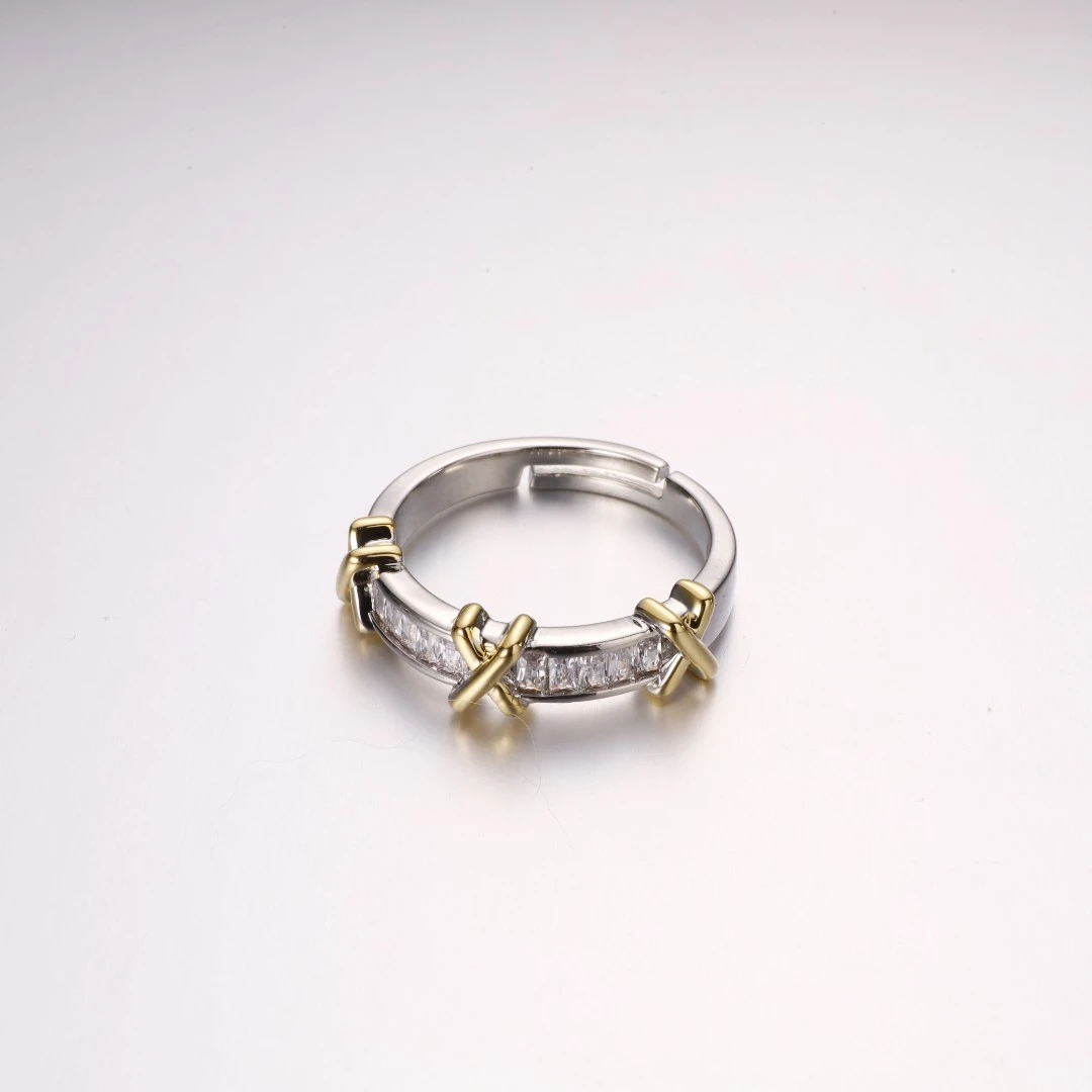 铜合金合成锆石戒指 CY63XMIC-27096时尚简约百搭高级感气质戒指