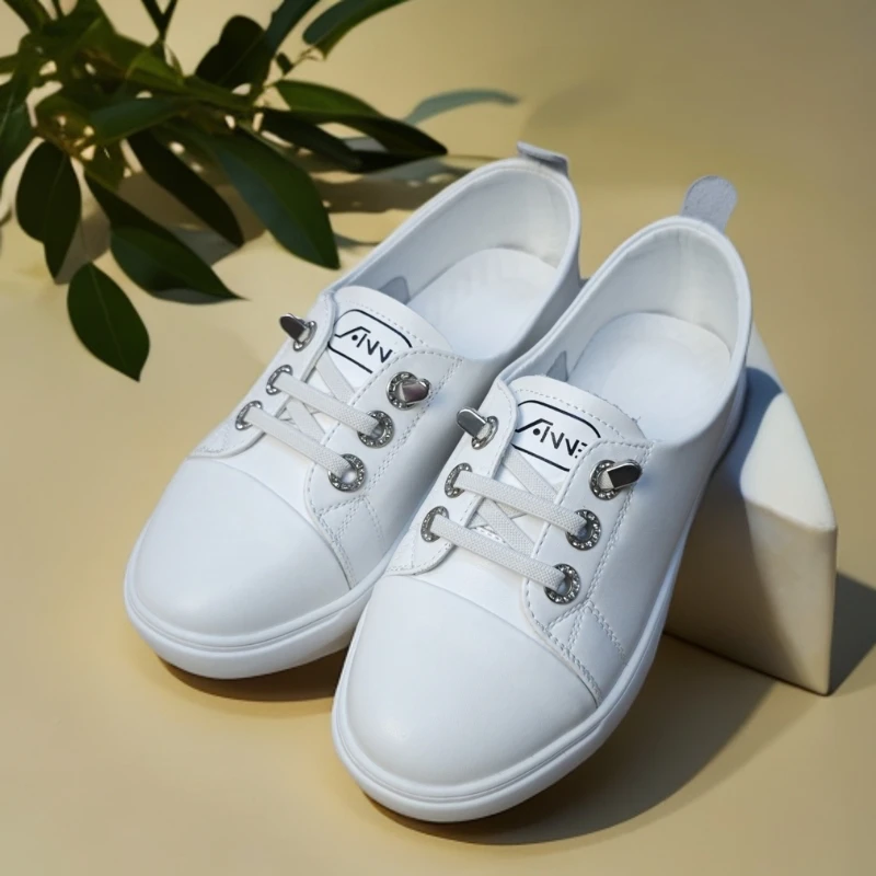 真皮浅口小白鞋女2025新款百搭休闲一脚蹬平底单鞋