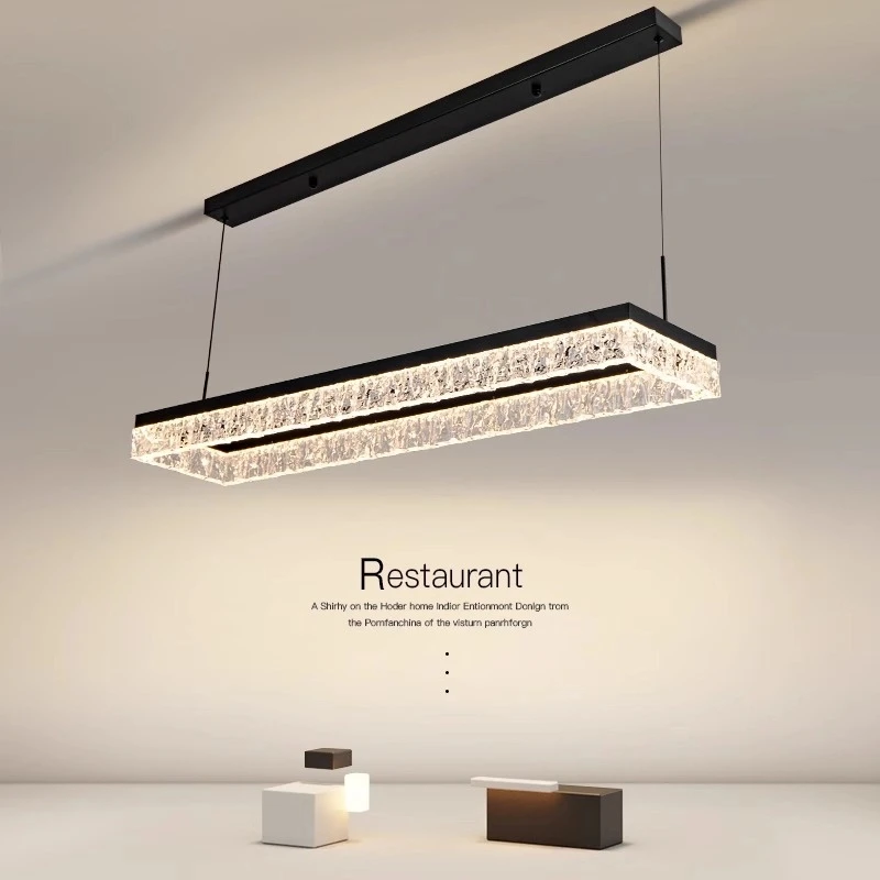 意式极简餐厅吊灯2024新款设计师高级感个性创意冰裂纹餐桌吧台灯