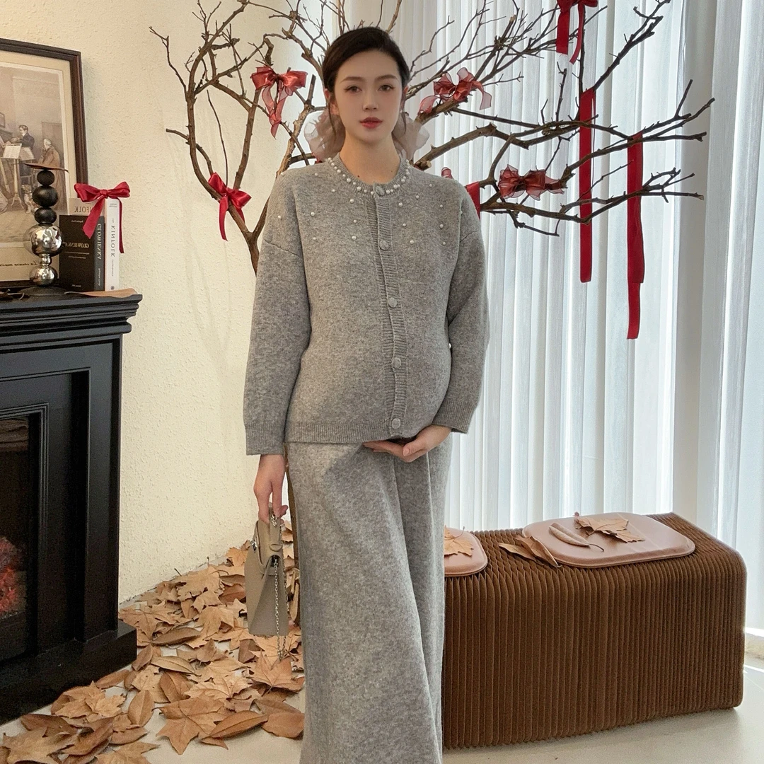 Zoey孕妇装［珍珠少女］加厚孕妈妈可哺乳安迪绒冬季新款孕妇套装