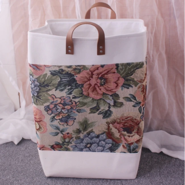 中式富贵牡丹复古款家用收纳袋洗衣篮玩具收纳筐防尘防水创意视频