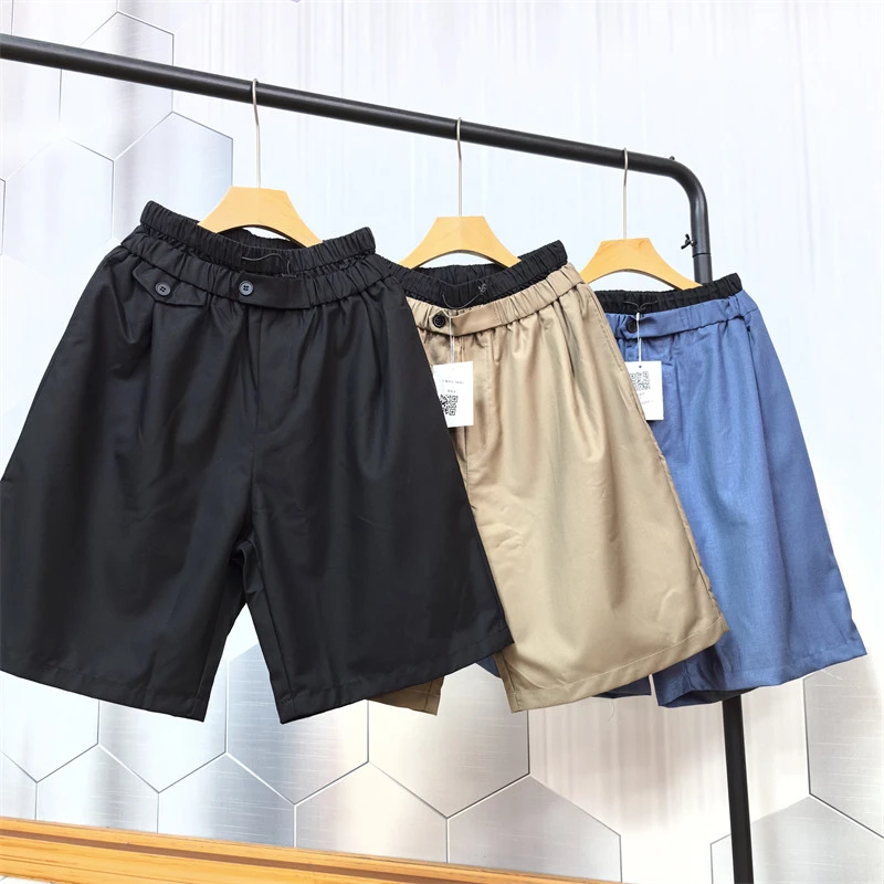 24A4A1夏季美式潮牌假两件五分裤重磅休闲直筒运动裤高街嘻哈短裤