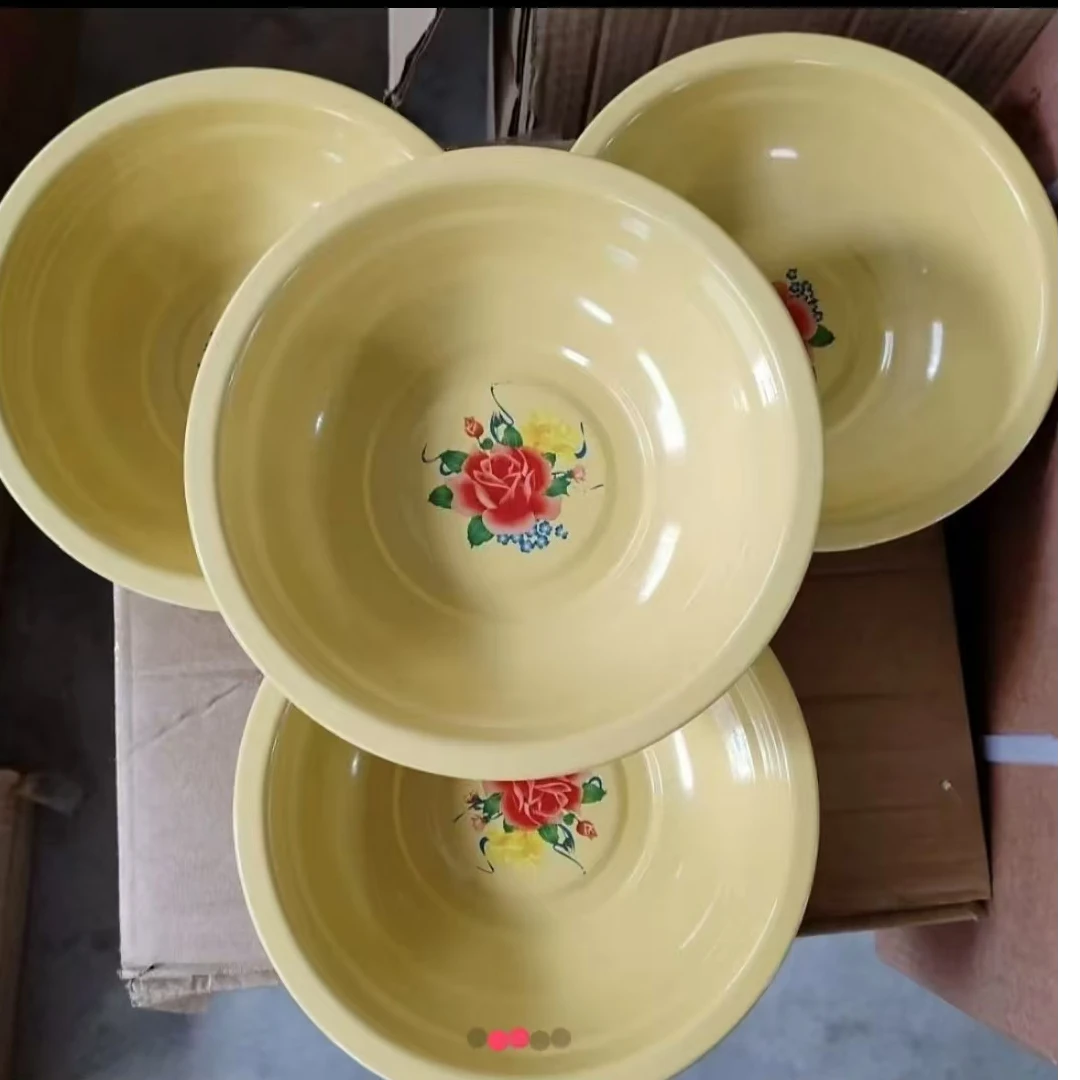 【破价福利】拍一发四 老式 黄盆直径约20公分左右 老式黄盆