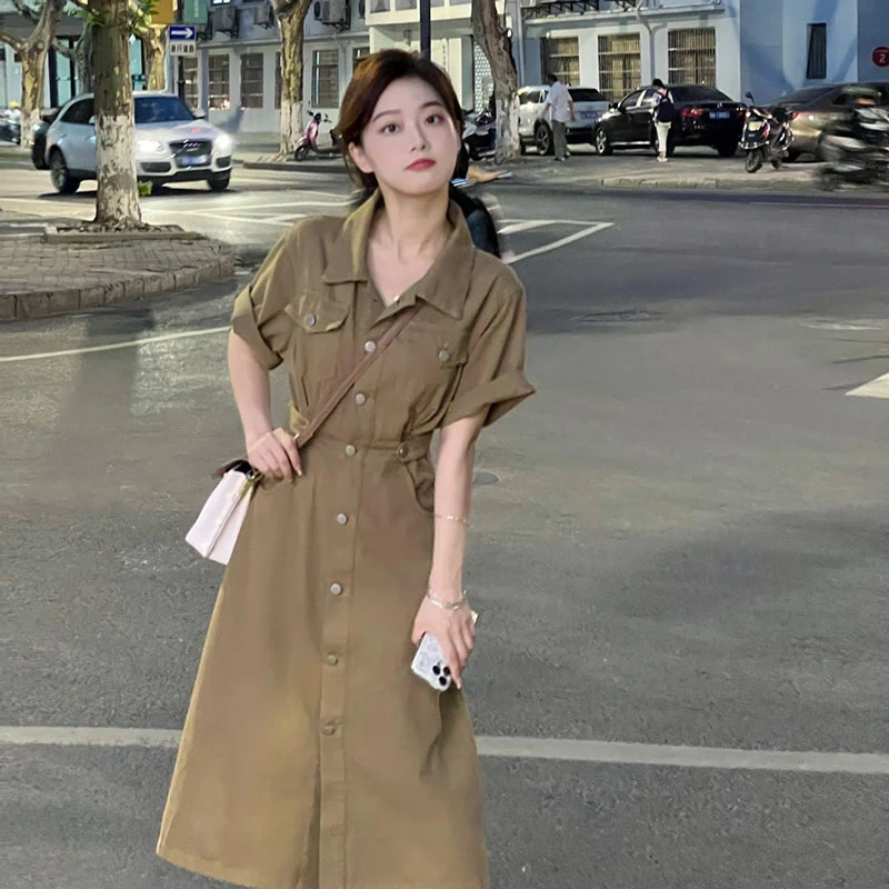 JR3868古着牛仔连衣裙子法式桔梗小众高级温柔凡尔赛夏季新款女装