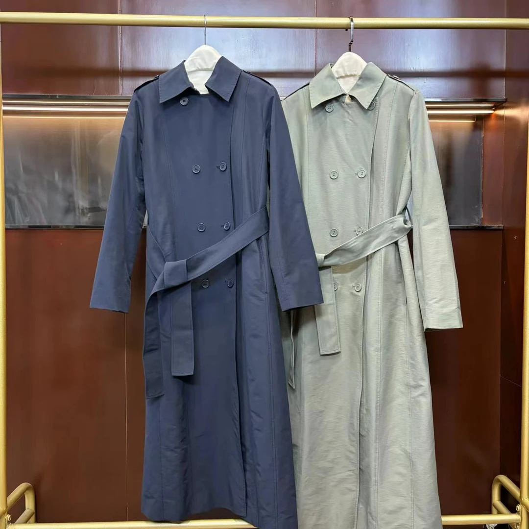 CSY1697 纯元意大利客人订单 2024春双色长款风衣