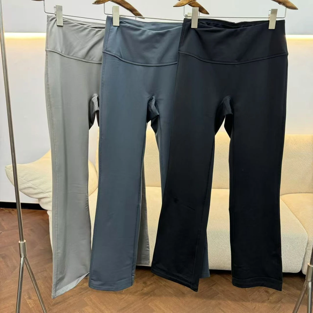 【特价】CKZ3830 美国客人订单 三色宽腰加绒高弹力瑜伽微喇裤