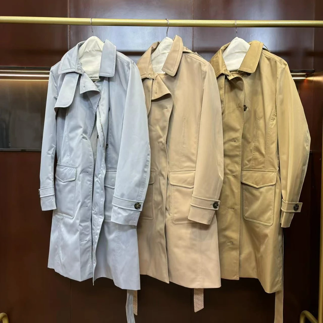 【特价】CSY1842 德国客人订单 三防面料中长款风衣