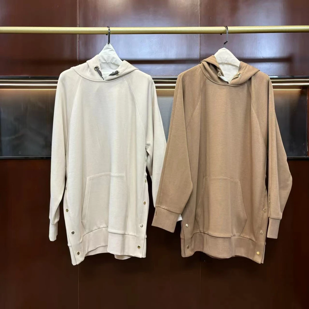 CSY3041 意大利客人订单 双色下开叉长款卫衣