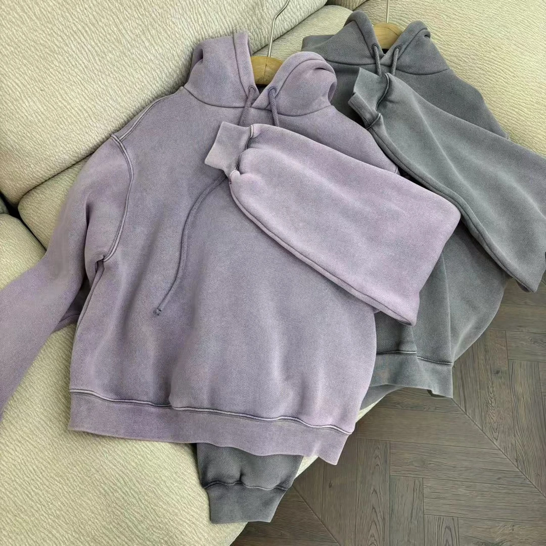 CSY3406 美国客人订单 发泡徽标双色连帽卫衣