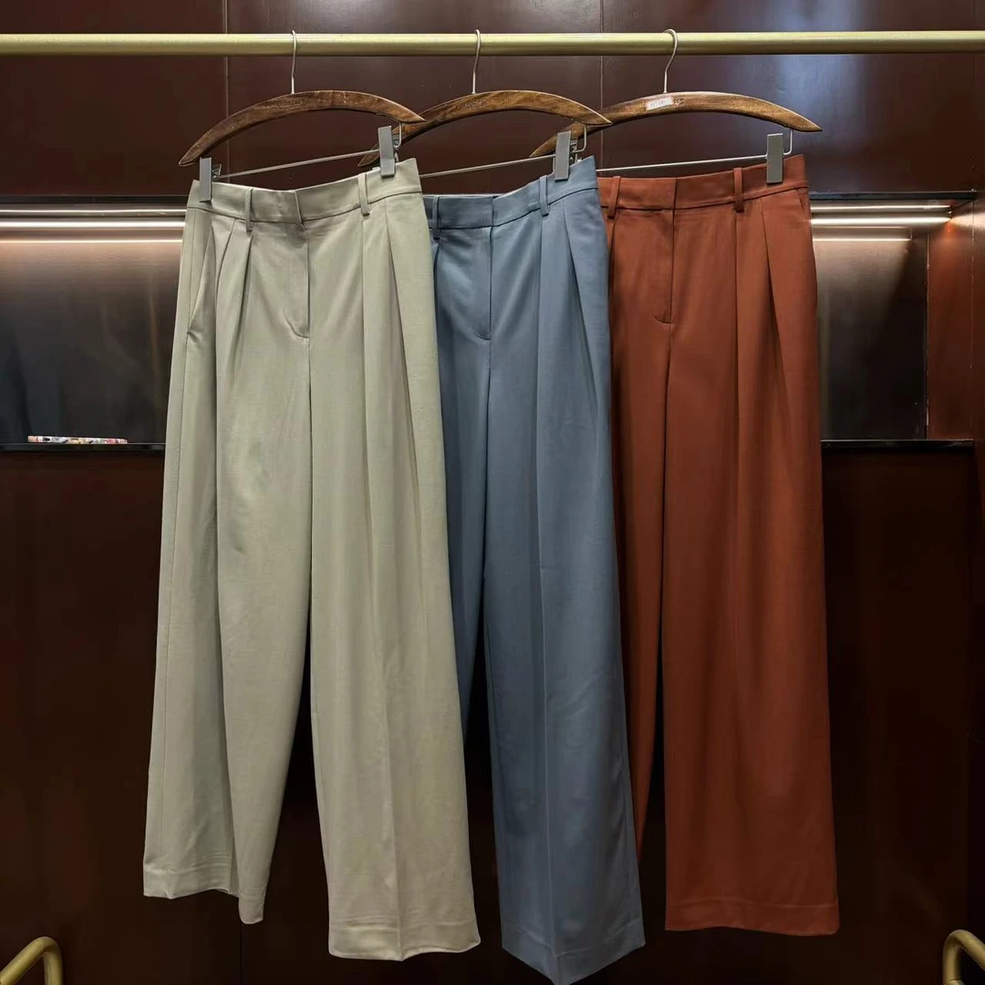 CKZ2015 美国客人订单希三色褶皱直筒裤