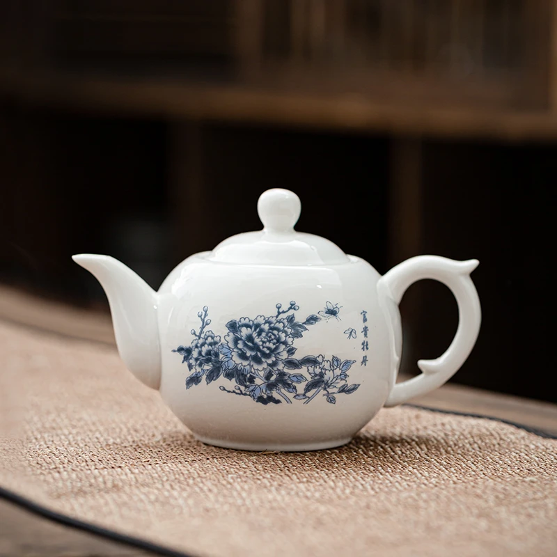 德化县茶壶陶瓷泡茶器白瓷单壶大容量功夫茶具紫砂壶泡茶壶粗陶壶