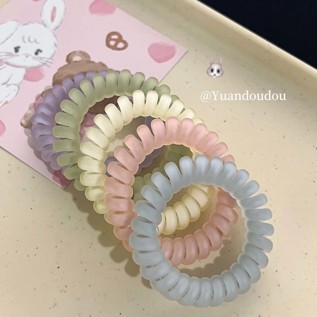 韩系可爱bm色系简约电话线圈气质皮筋女头绳发绳耐用不伤发百时尚