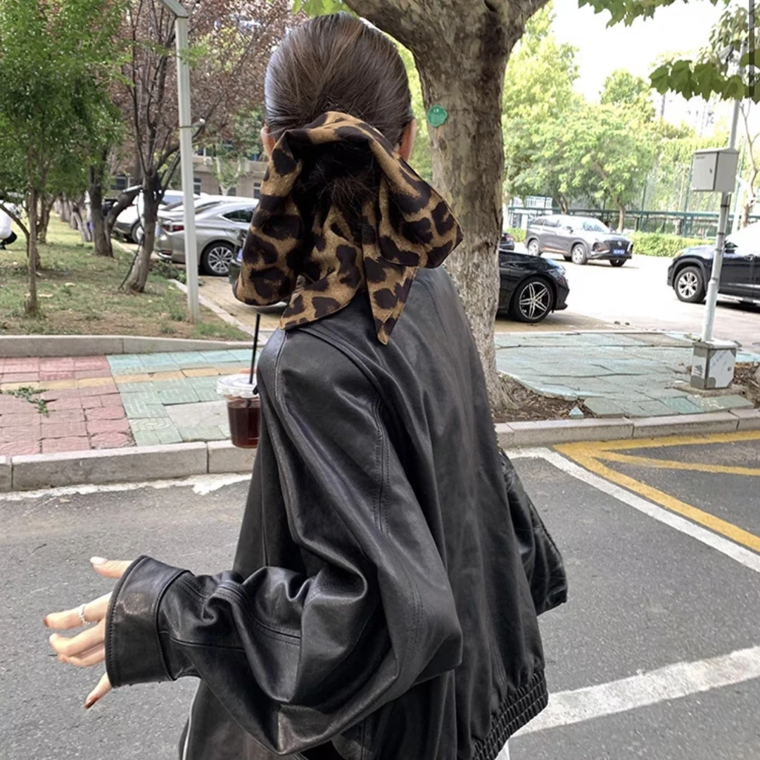 韩系ins风秋冬高级感豹纹大肠发圈女高弹头发饰高级感头绳头饰品
