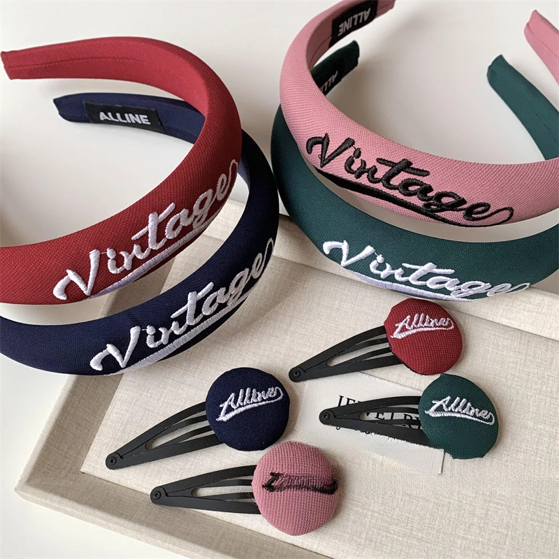 新款刺绣海绵发夹发箍小众高颅顶压发女发夹头饰可爱发卡高品质