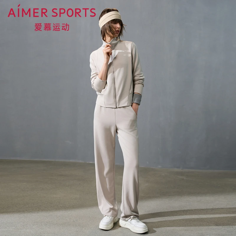 AIMER MOVE/爱慕运动秋冬晨风休闲直筒裤女士户外宽松裤AS153T22