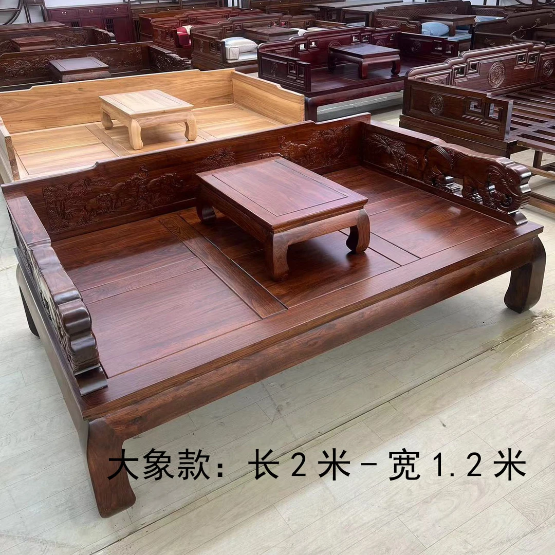 大象款长2米宽1.2加大款北方老榆木罗汉床办公室罗汉榻