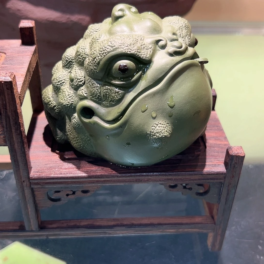 紫砂茶宠ᝰ****?绿段怪好看金蟾