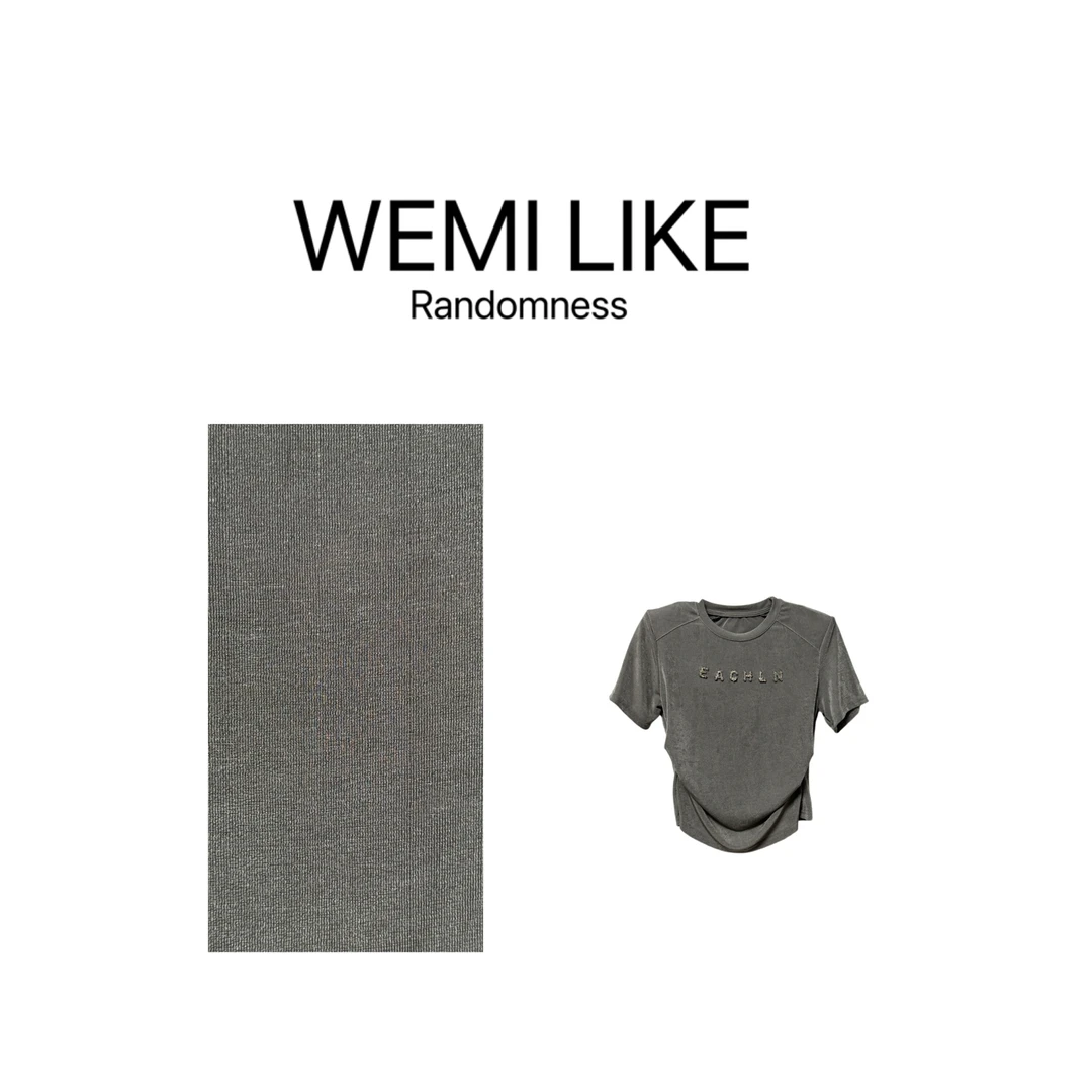 WEMI LIKE“立体钉珠字母”时尚潮流女装T恤百搭清凉圆领修身2086