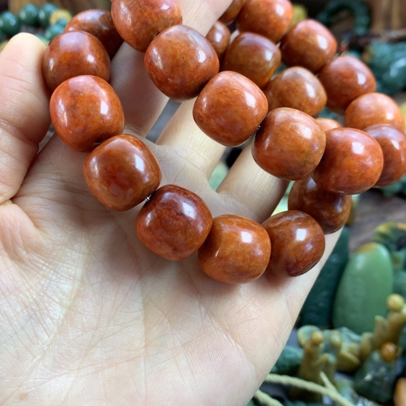 【闪购商品】岫岩河磨玉（透闪石质玉）手串未镶嵌蓝*