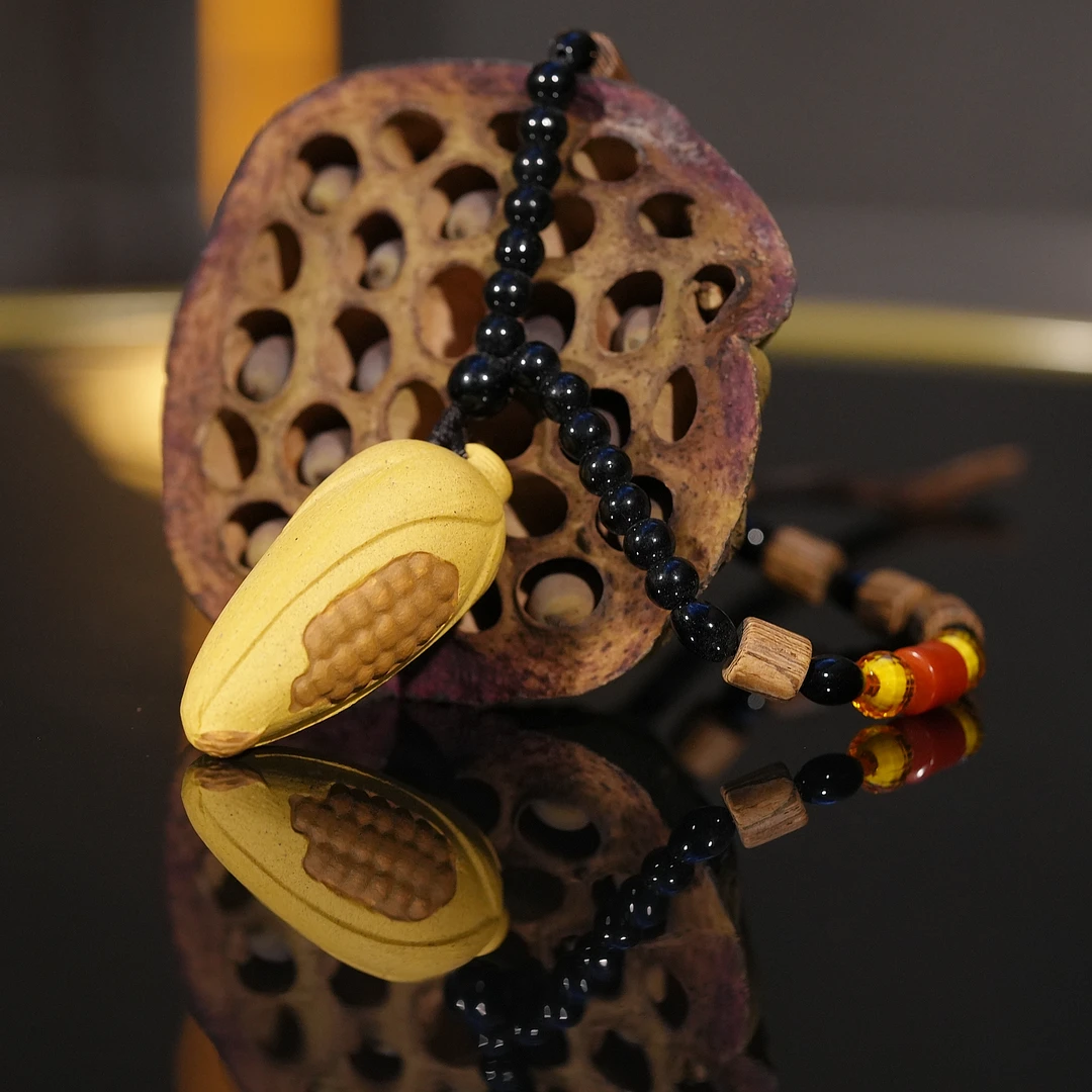 乘风阁.段泥【黄金万两】玉米挂件 挂坠